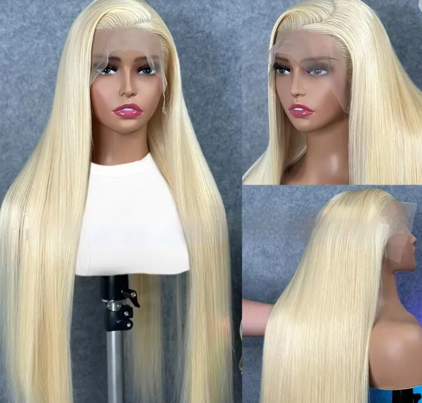 Perruque Lace Front Cheveux Naturels 100% Humains – Blond Platine 613 HairLuxeParis